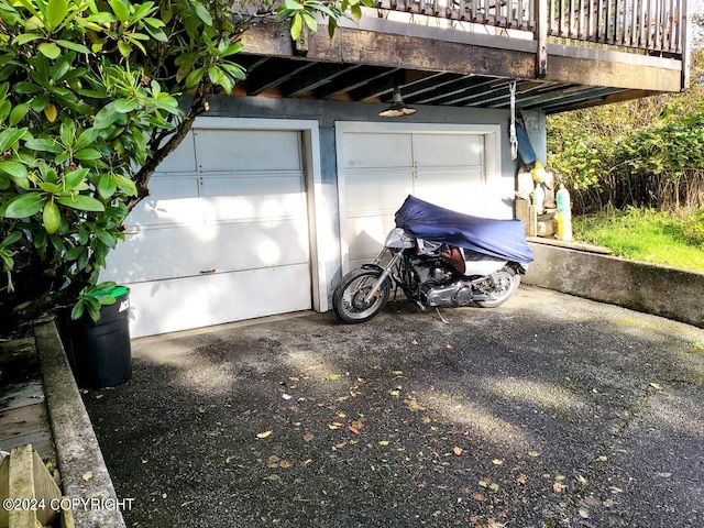 view of garage