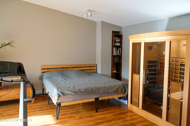 bedroom with hardwood / wood-style floors