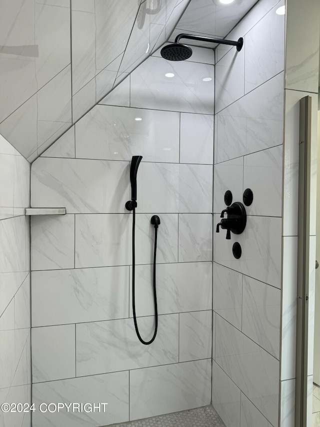 bathroom with tiled shower