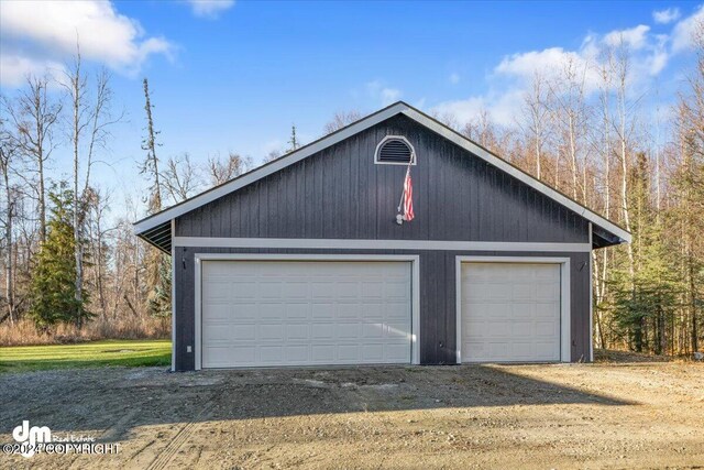 view of garage