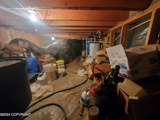 basement with gas water heater