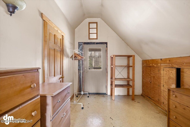 additional living space with vaulted ceiling