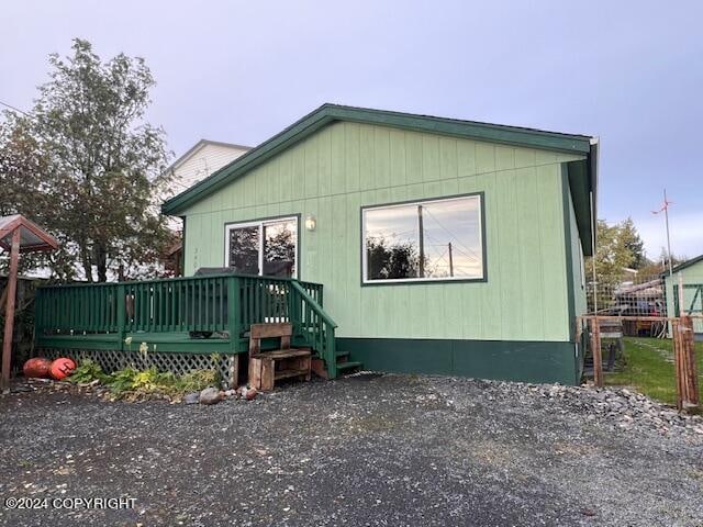 view of front of home featuring a deck