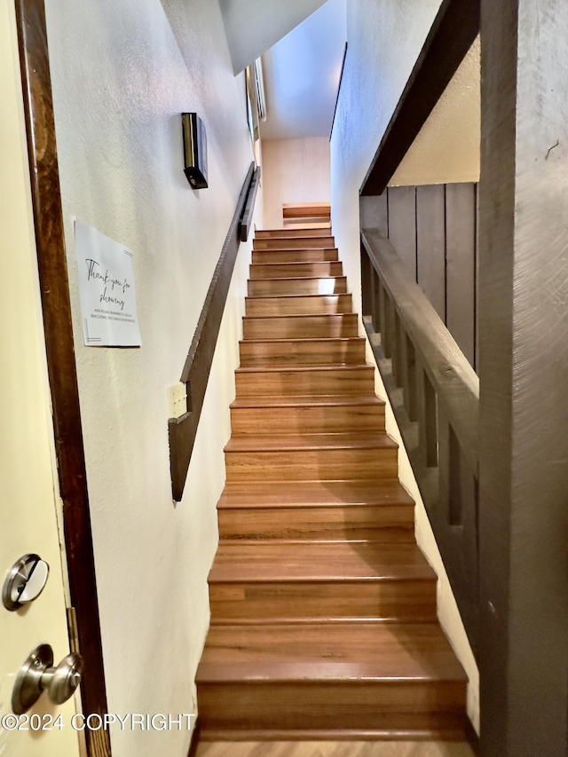8111 Northview Dr, Anchorage, AK 99504 - stairway with wood finished floors