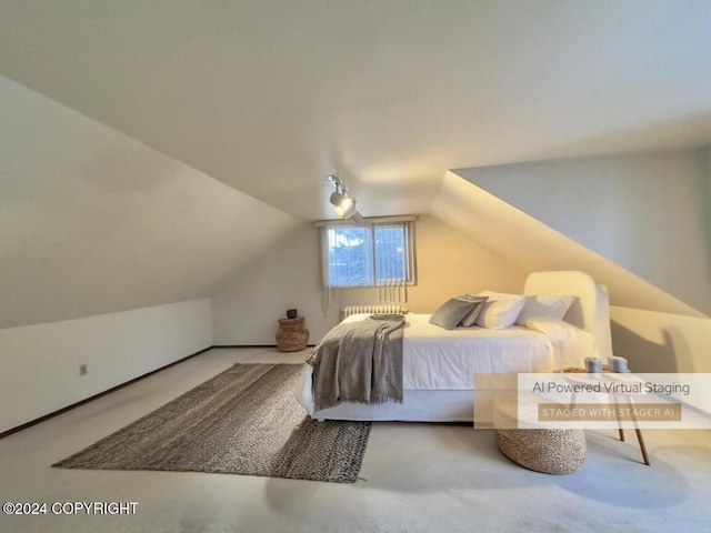 8111 Northview Dr, Anchorage, AK 99504 - bedroom with vaulted ceiling and carpet flooring