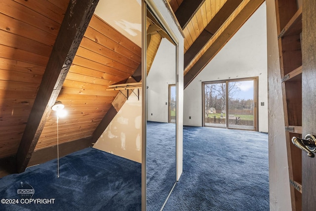 4480 E 138th Ave, Anchorage, AK 99516 - additional living space with carpet floors and wooden ceiling