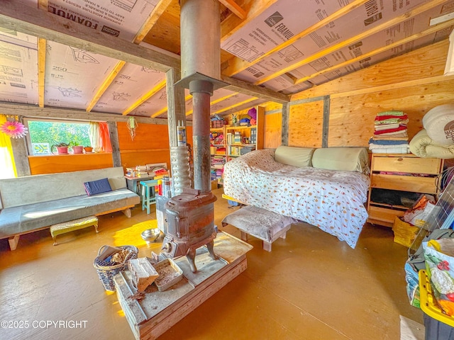 17597 Arcturus Loop, Ninilchik, AK 99639 - bedroom featuring concrete flooring and wooden walls
