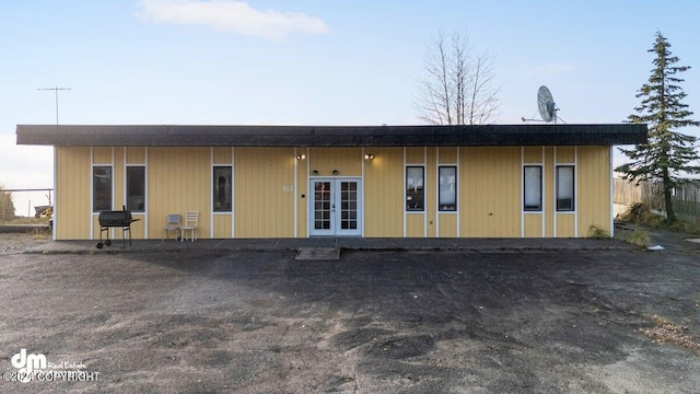 exterior space featuring french doors