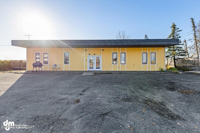 view of front of home featuring french doors