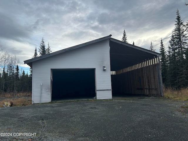 view of garage