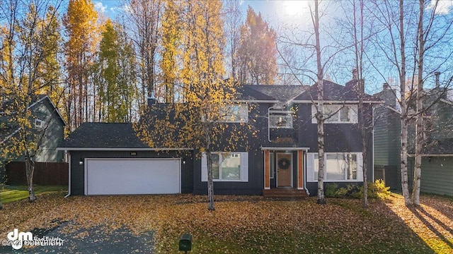 view of front of property featuring a garage