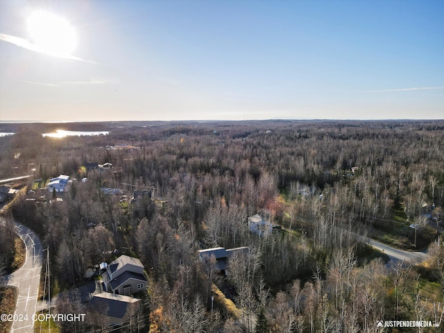 view of aerial view at dusk