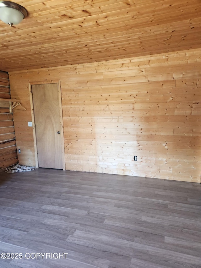 28160 Chestes St, Ninilchik, AK 99556 - empty room with wood finished floors, wooden walls, and wooden ceiling