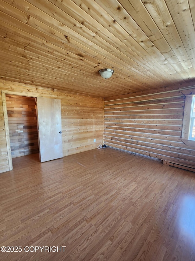 28160 Chestes St, Ninilchik, AK 99556 - spare room with wooden ceiling, wood finished floors, and wood walls