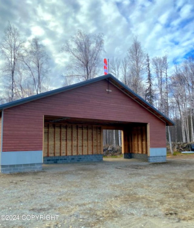 view of garage