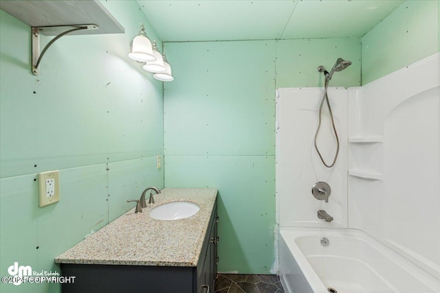 bathroom featuring vanity and shower / bathing tub combination