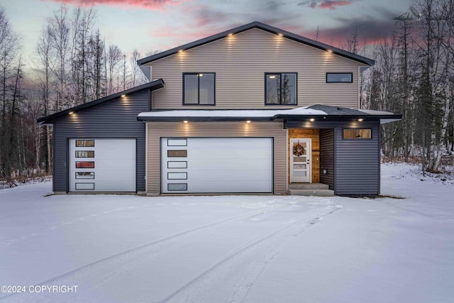 modern home with a garage