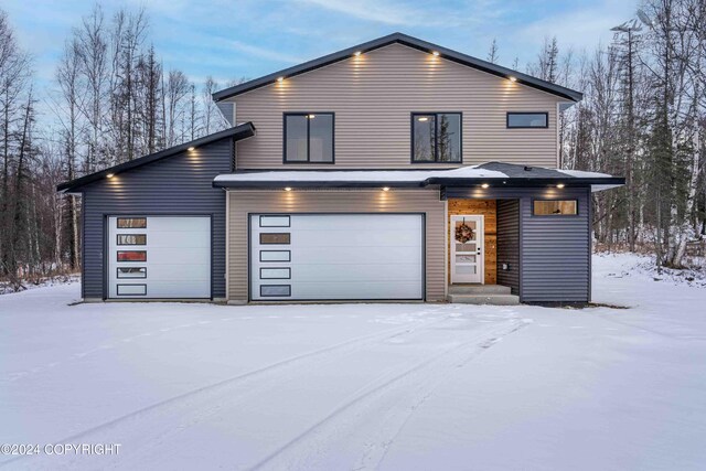 contemporary house with a garage