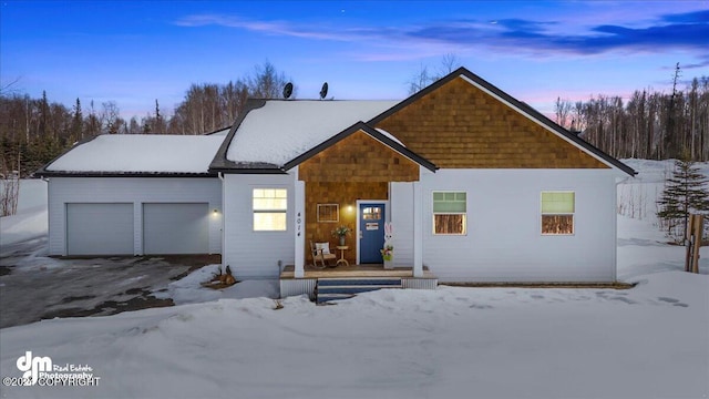 view of front of house featuring a garage