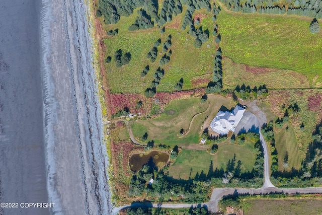 bird's eye view with a rural view