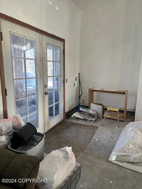 entryway featuring french doors