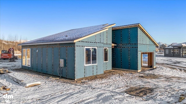 view of snow covered structure