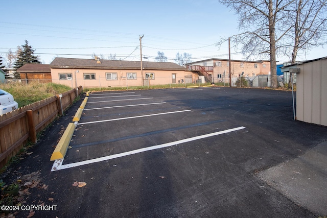 view of parking / parking lot