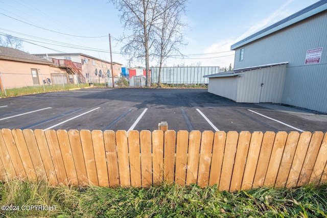 view of car parking featuring radiator