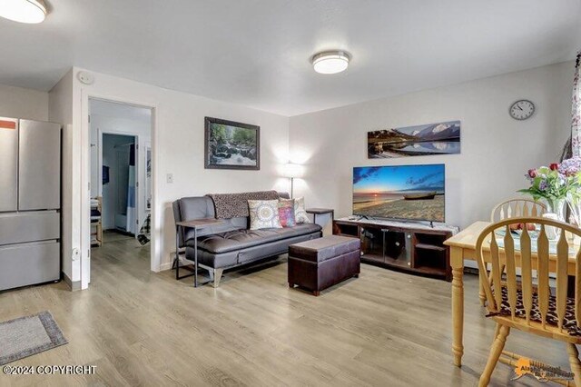 living room featuring light hardwood / wood-style floors