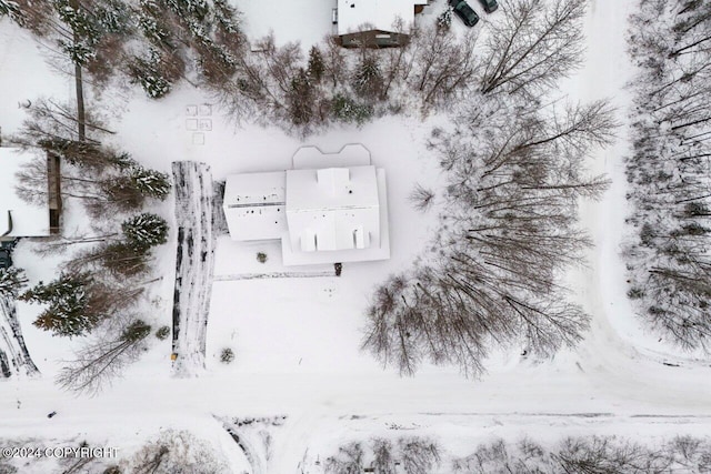 view of snowy aerial view