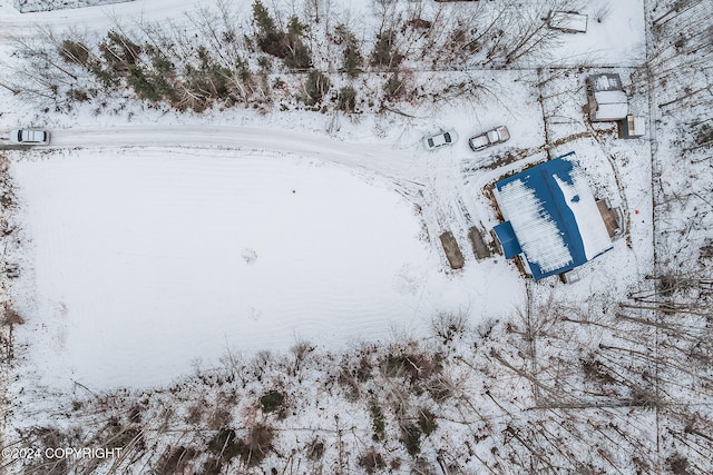 view of snowy aerial view