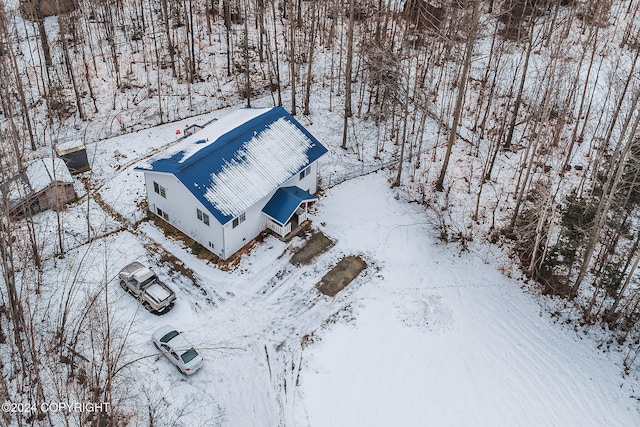 view of snowy aerial view