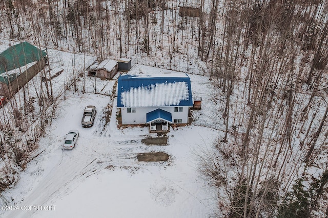 view of snowy aerial view