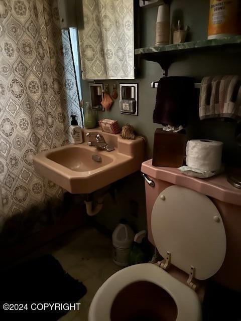 bathroom featuring toilet and sink