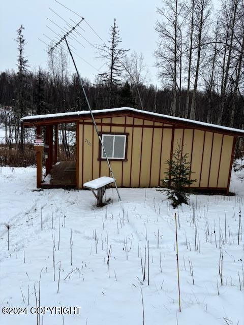 view of snow covered structure