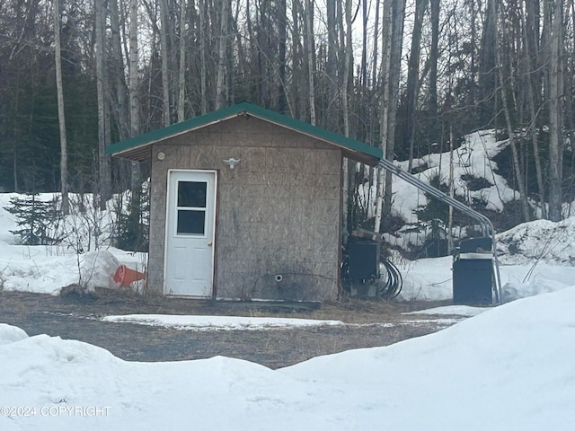 view of snow covered structure