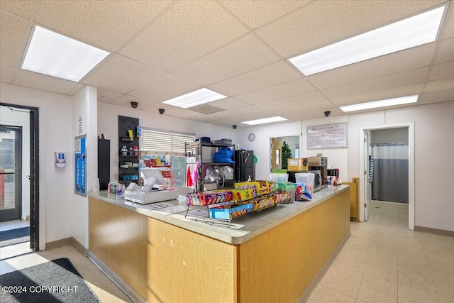 kitchen with a paneled ceiling