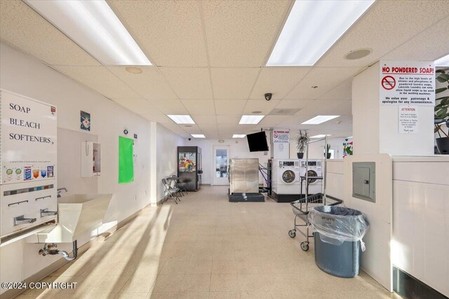 3462 S Big Lake Rd, Big Lake, AK 99623 - miscellaneous room featuring a drop ceiling and electric panel