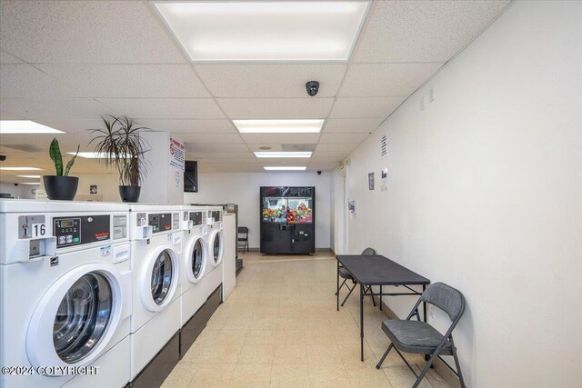 3462 S Big Lake Rd, Big Lake, AK 99623 - communal laundry room featuring washing machine and dryer and light floors