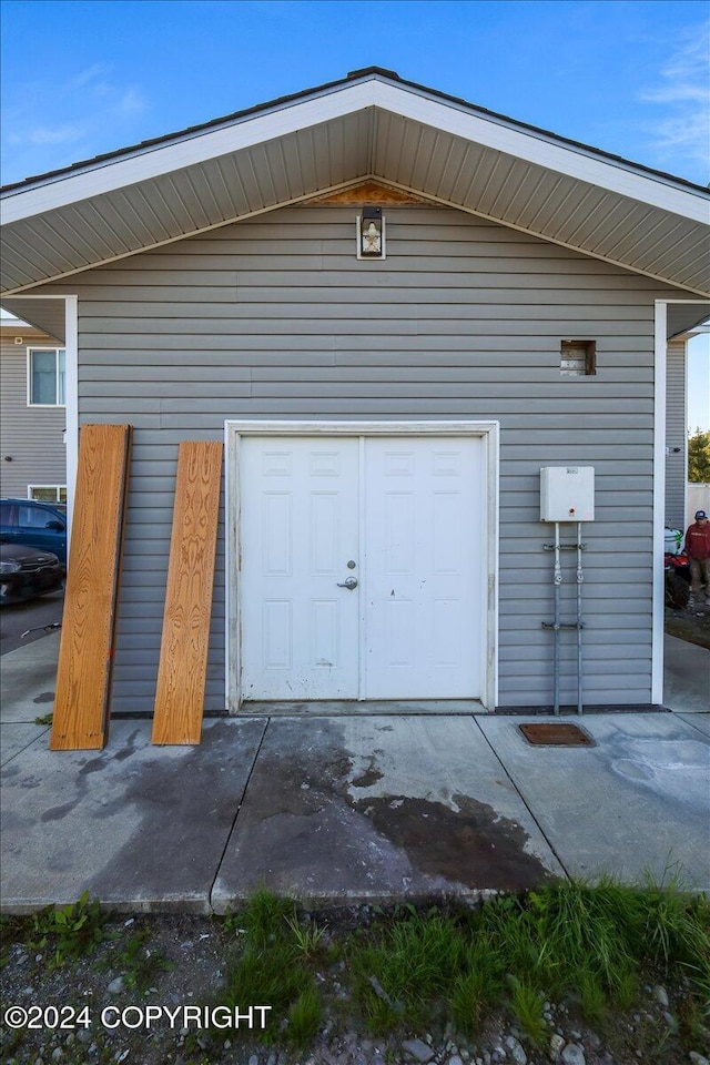 view of garage