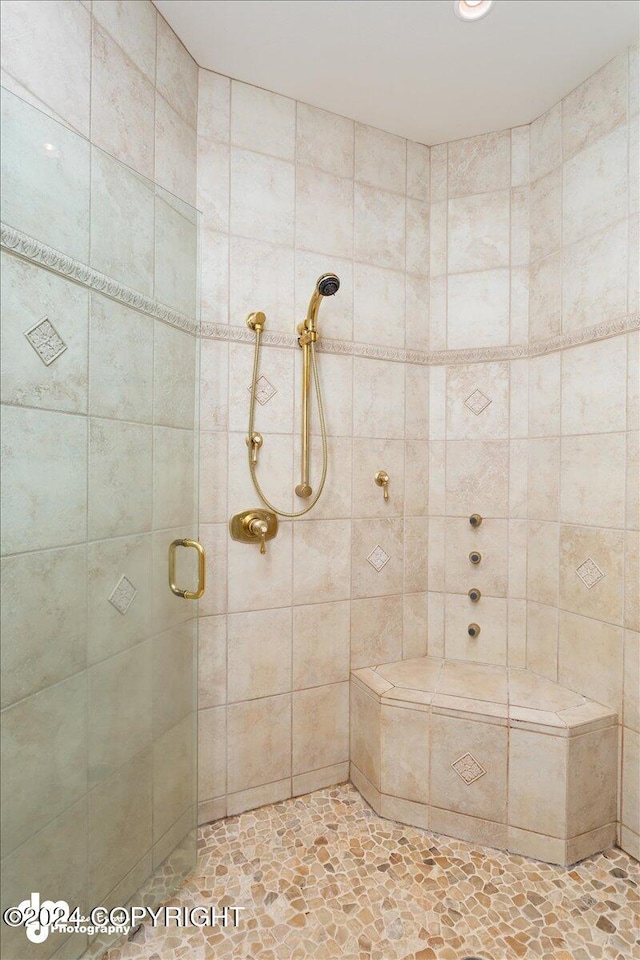 bathroom with walk in shower