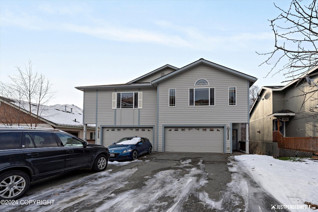 view of front property with a garage