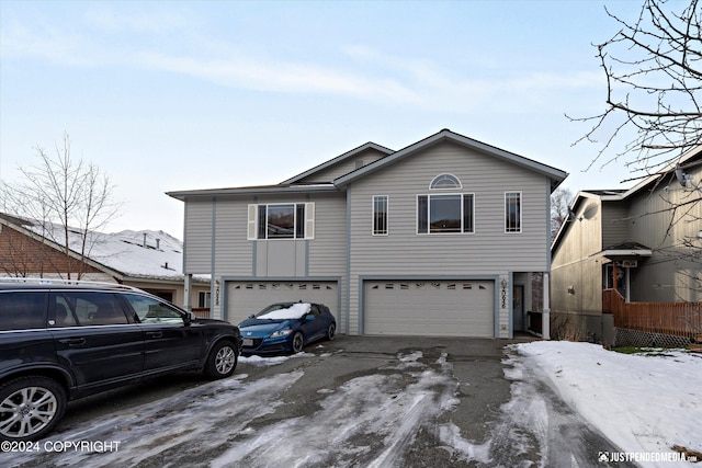 view of front property with a garage