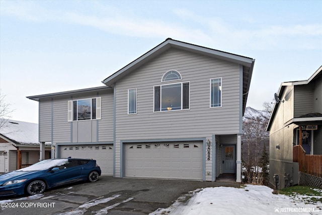 view of front property with a garage