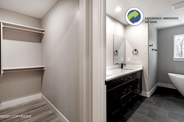 bathroom featuring a bathtub and vanity