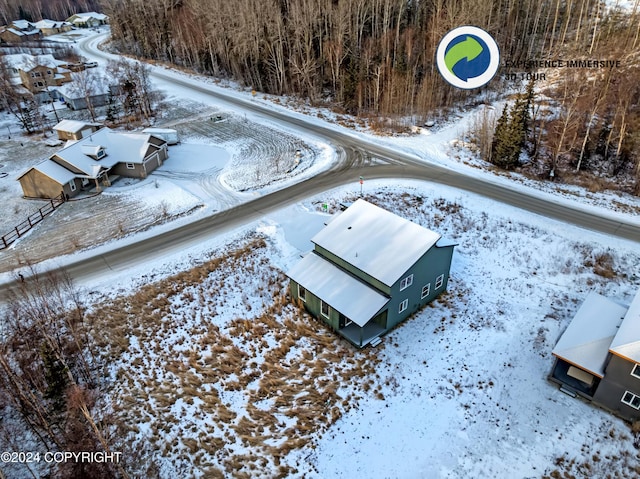 view of snowy aerial view