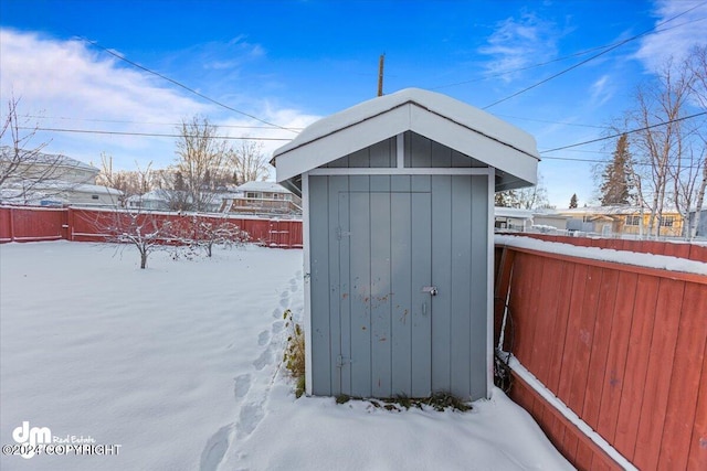 view of snow covered structure