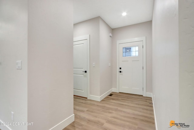 entrance foyer featuring light wood-type flooring