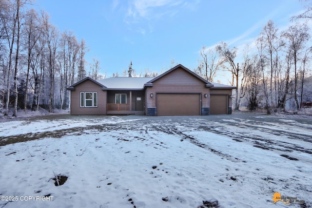 view of front facade featuring a garage