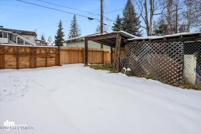 view of snowy yard